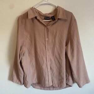 New York & Company Women's Button Down Shirt - Soft Brown